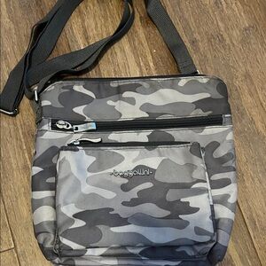 Baggallini Gray Camouflage Messenger crossbody Bag